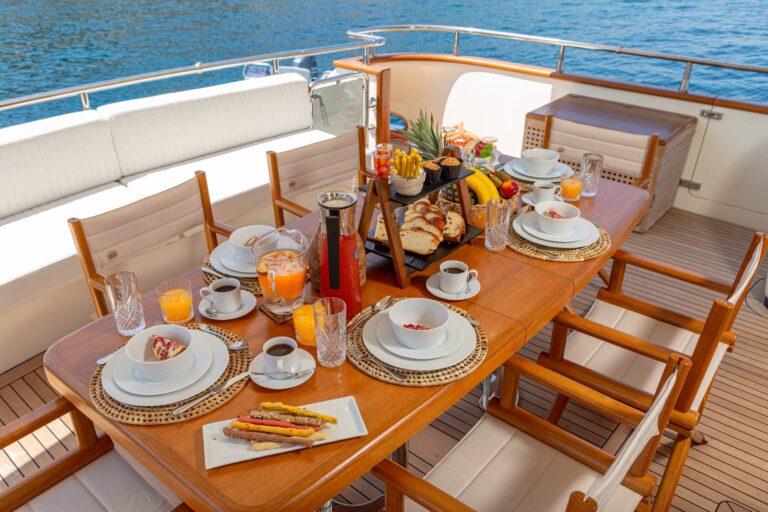 Aft Deck Breakfast Set Up