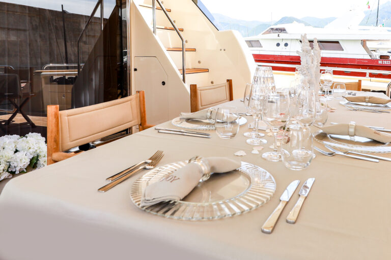 Aft Deck Dining Table Set Up