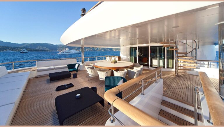 Aft Deck Round Table For Alfresco Breakfast Or Light Meals