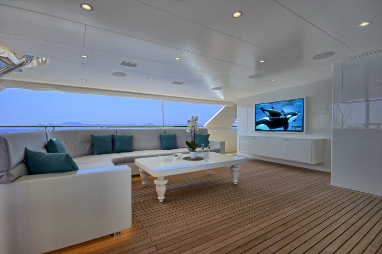 Aft Deck Seating Area With TV