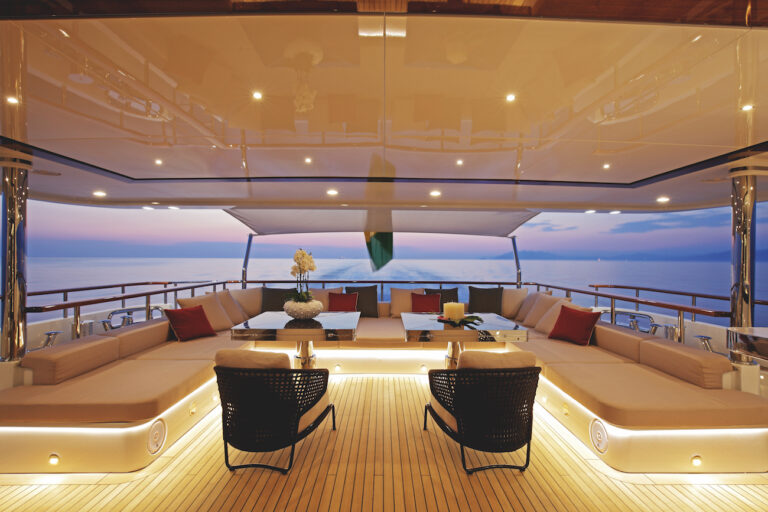 Aft Lounging Area At Sunset