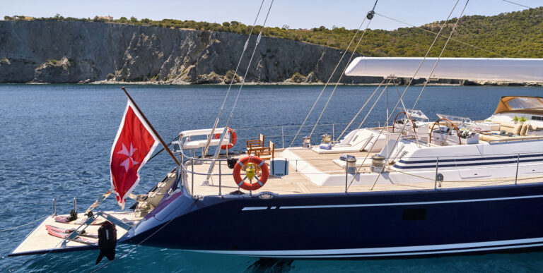 Aft Of The Yacht With Swim Platform