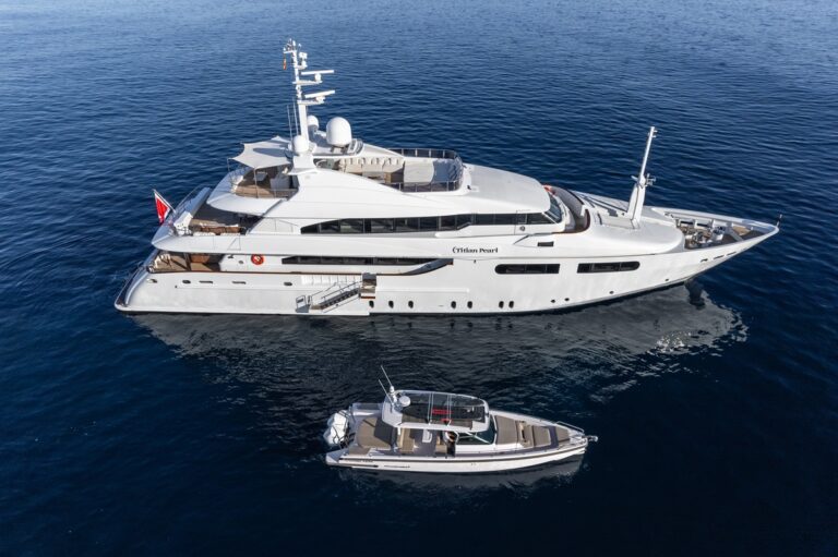 Yacht And Tender Birdseye