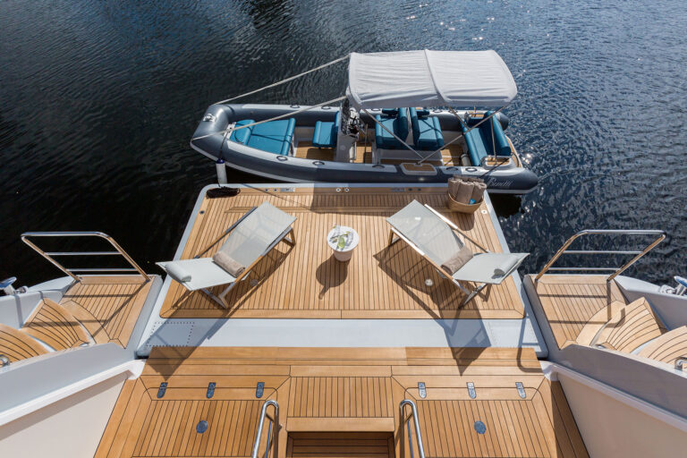 Beach Club From Above With Tender