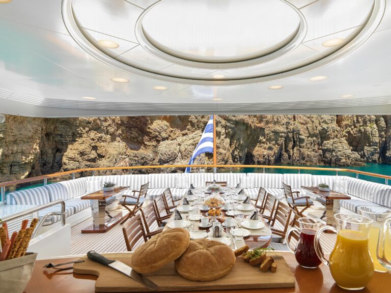 Beautiful Aft Deck Dining