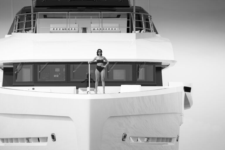 Bow Close Up Of The Yacht
