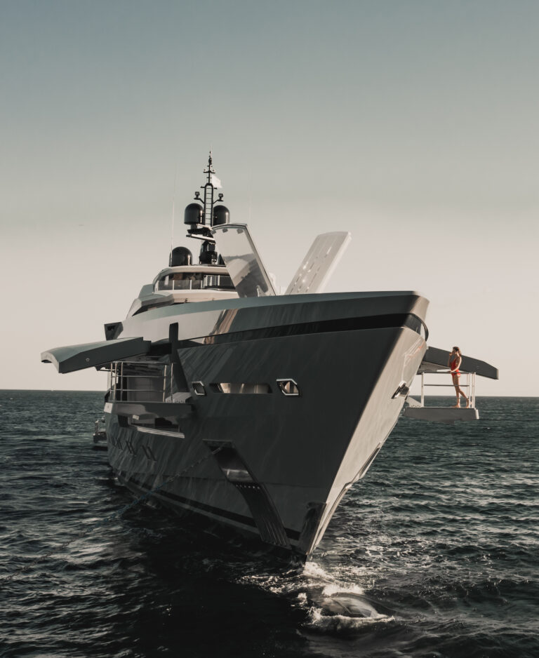 Bow Of The Yacht With Model