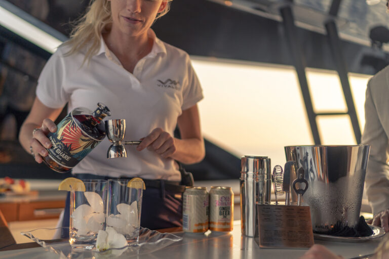 Crew Preparing A Cocktail