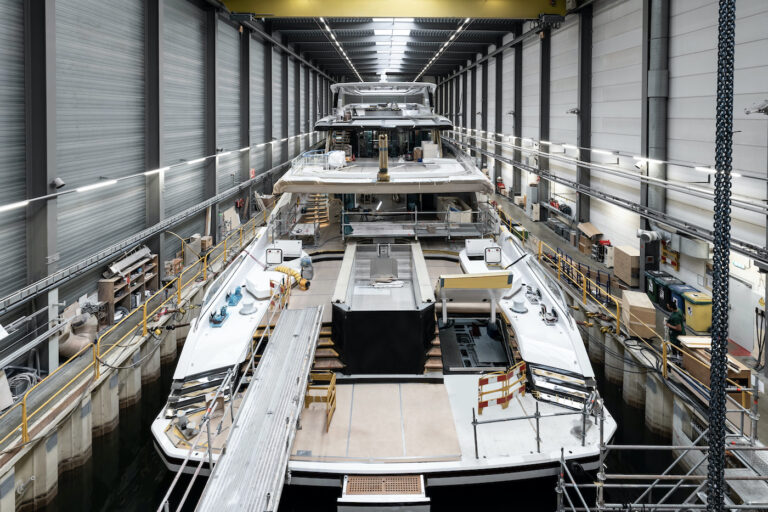 Detail Of The Yacht Inside The Shed At Heesen