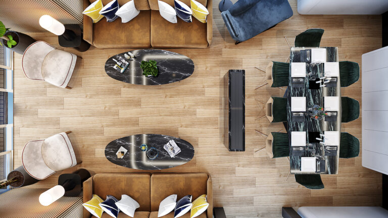 Dining And Saloon From Above
