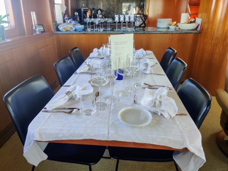 Dining  Area On The Yacht