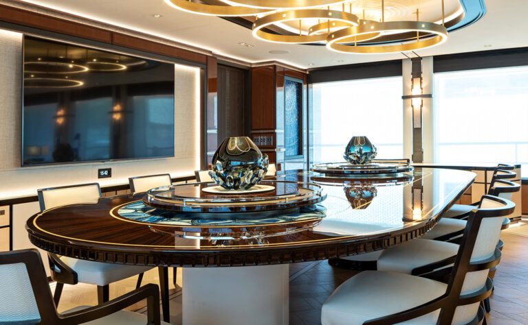 Dining Table In The Main Saloon