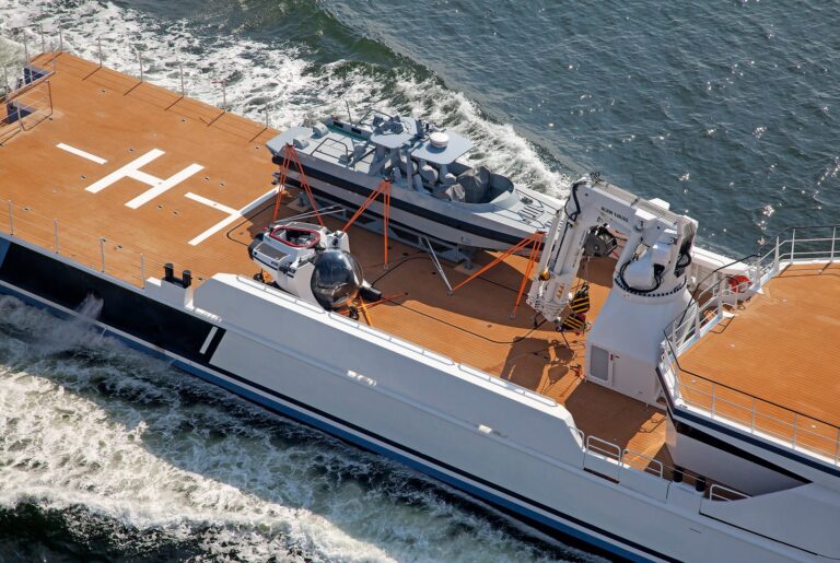 Expansive Deck With Submarine And Helicopter Pad