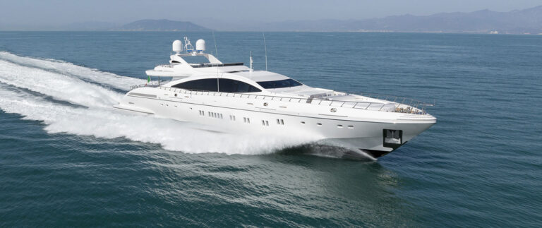 Fast And Sporty Superyacht Of 50m Running Shot