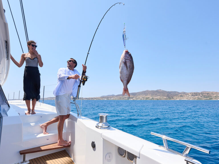 Fishing On A Catamaran Yacht