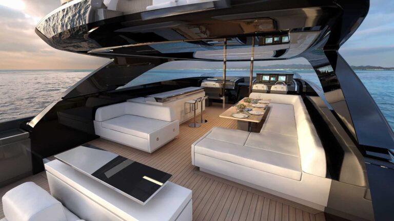 Flybridge Exterior Dining Option - Render