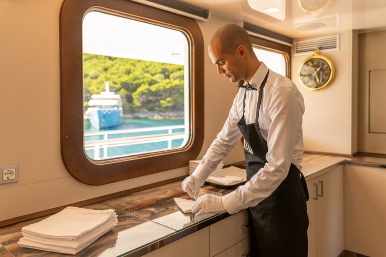 Galley Preparinng Food