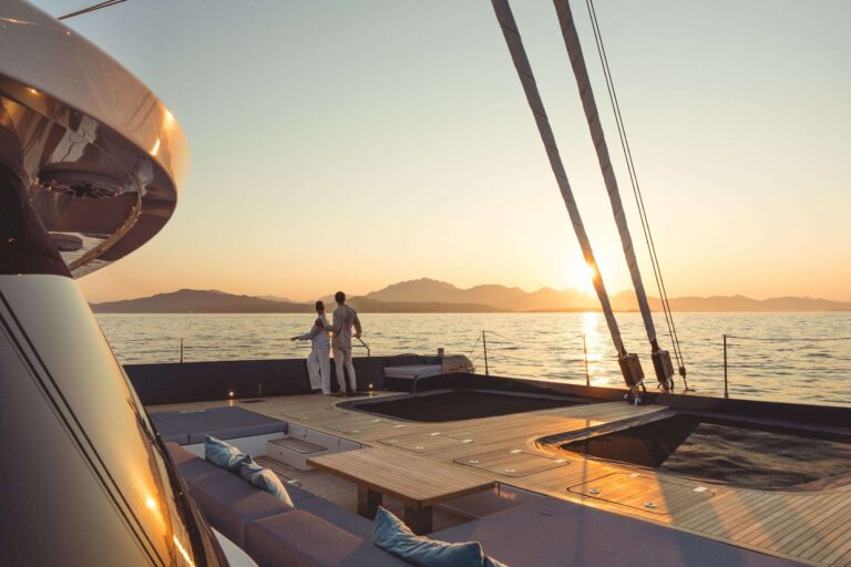 Sunset on the foredeck