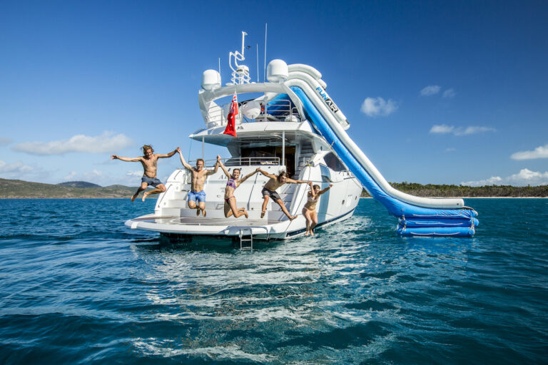 Jumping Into Water From A Yacht