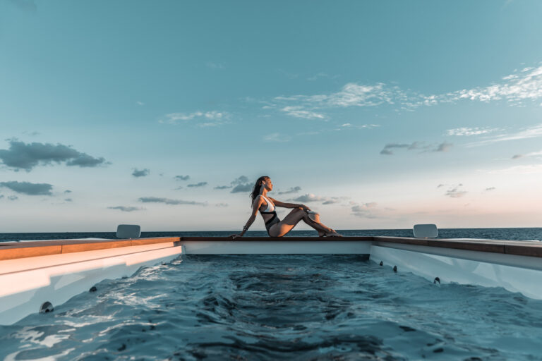 Lady At The Superyacht Pool