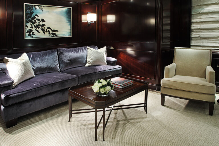 Lounge Detail With Plush Sofa And Cofee Table