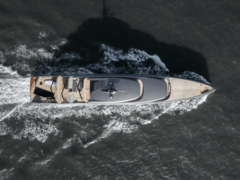 Luxury Yacht OBSIDIAN Cruising On The Sea