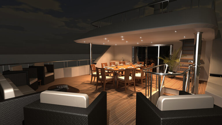 luxury yacht Ocean Alexander 120 first deck