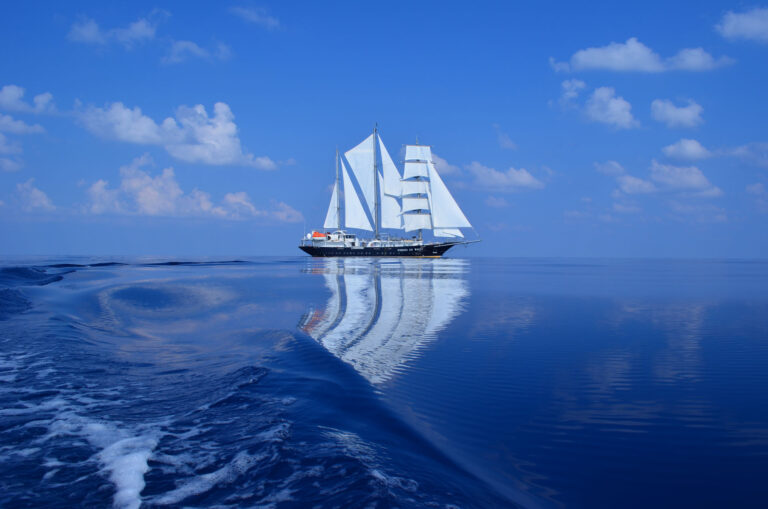 Luxury Yacht Running On Waves