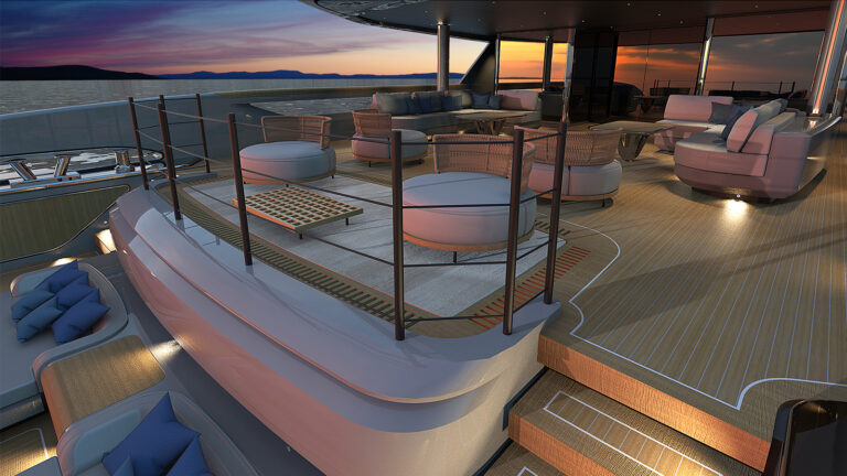 Main Deck Seating Leading To The Swim Platform