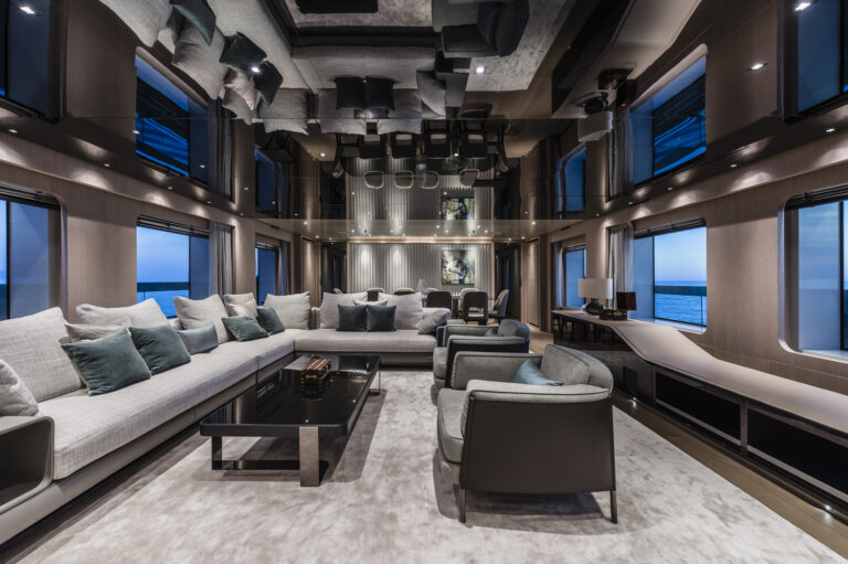 Main Saloon With Large Sofa