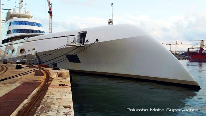 mega yacht A at Palumbo Malta