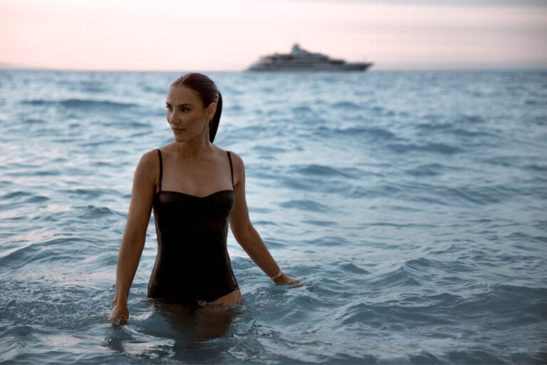 Model With Superyacht