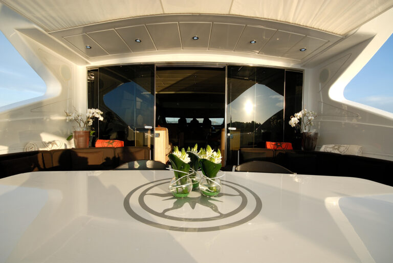 Motor yacht Overmarine charter Aft Deck