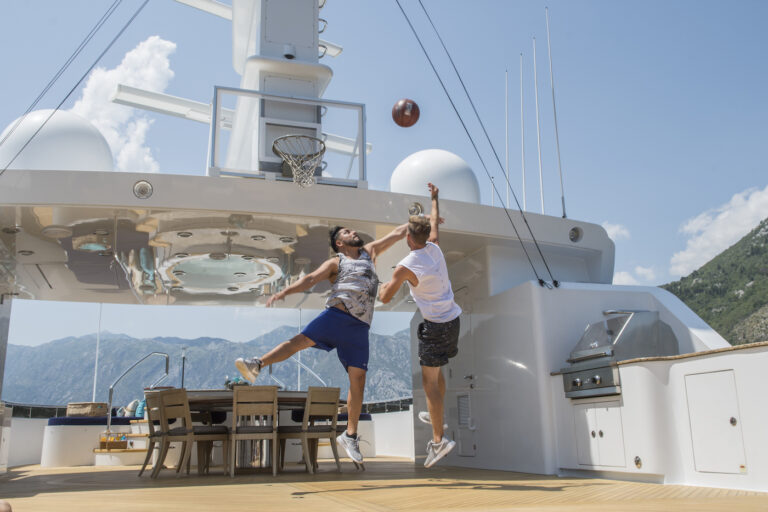 Playing Basketball On Deck Of Yacht Skyfall