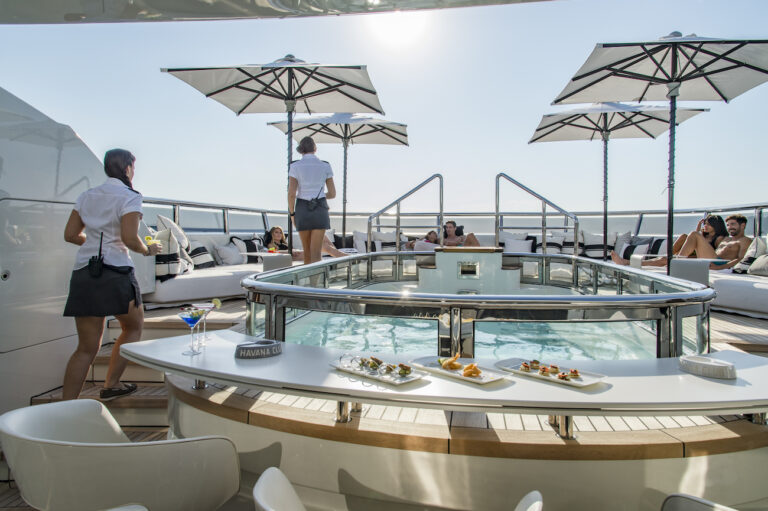 Relaxing Yacht Lifestyle Around Jacuzzi
