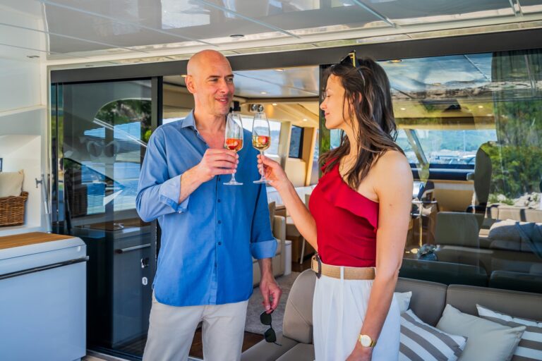 Romantic Drinks Aboard A Yacht