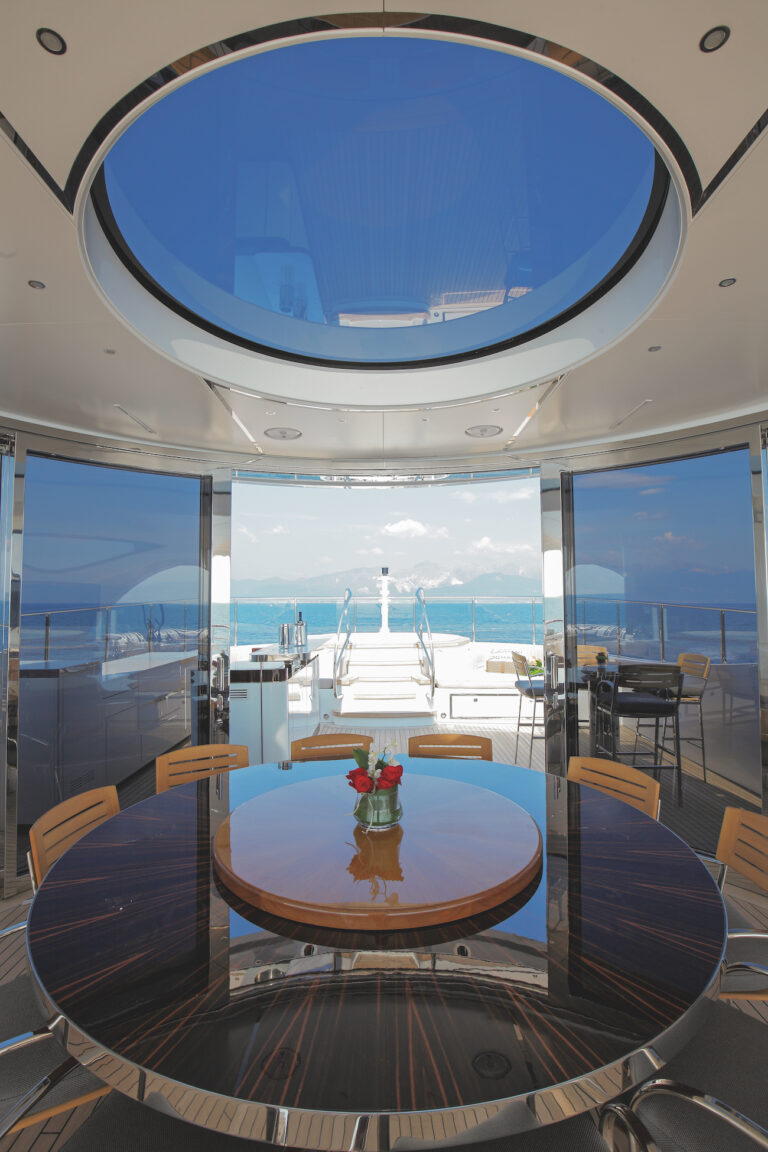 Round Table On The Sun Deck Looking At Jacuzzi