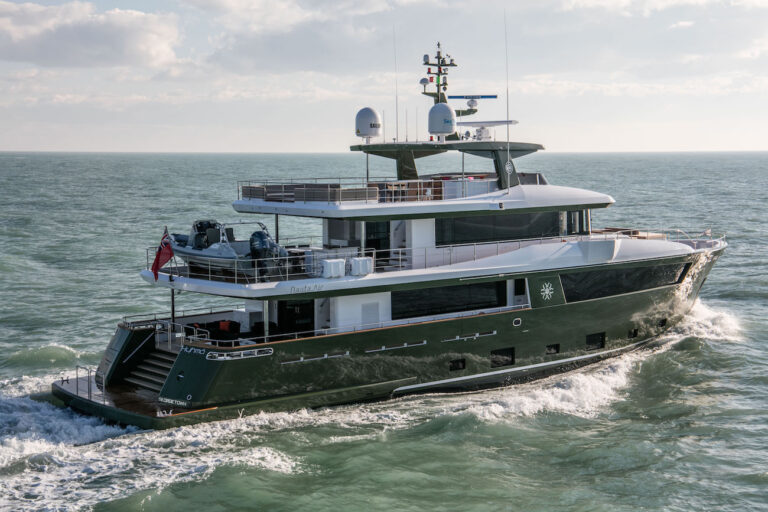 Running Shot Of Cantiere Della Marche Superyacht HYHMA