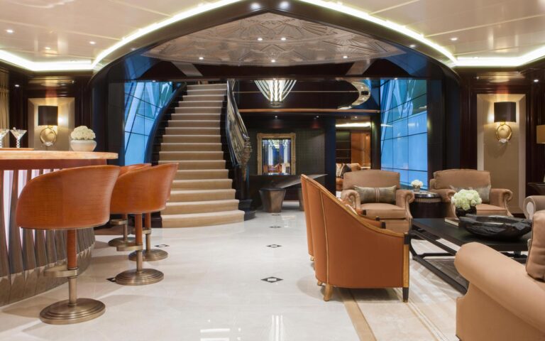Saloon And Bar Area With Stairwell