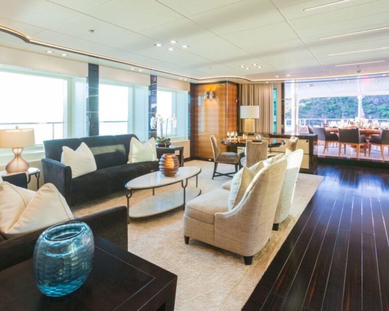 Saloon With Games Table And Lounging Area With Alresco Dining Further Aft