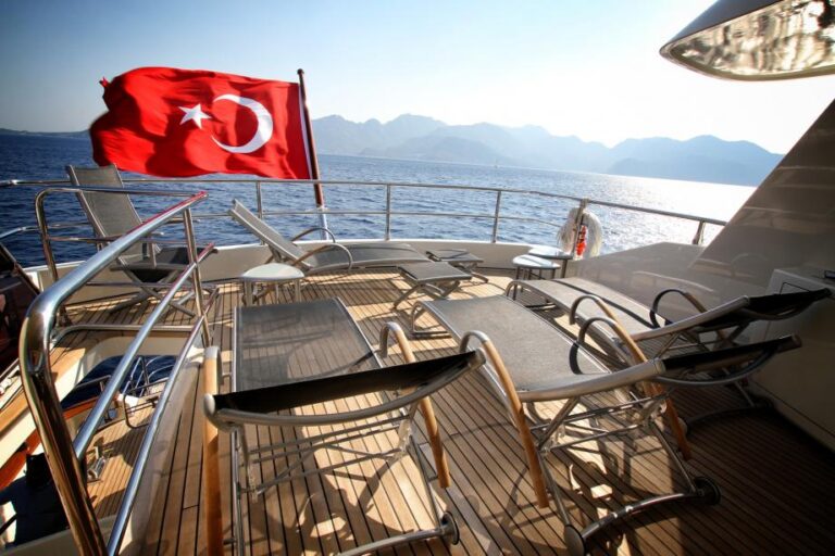 Sun loungers on deck