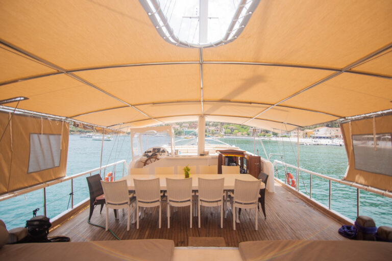 Shaded Exterior Seating And Dining Area