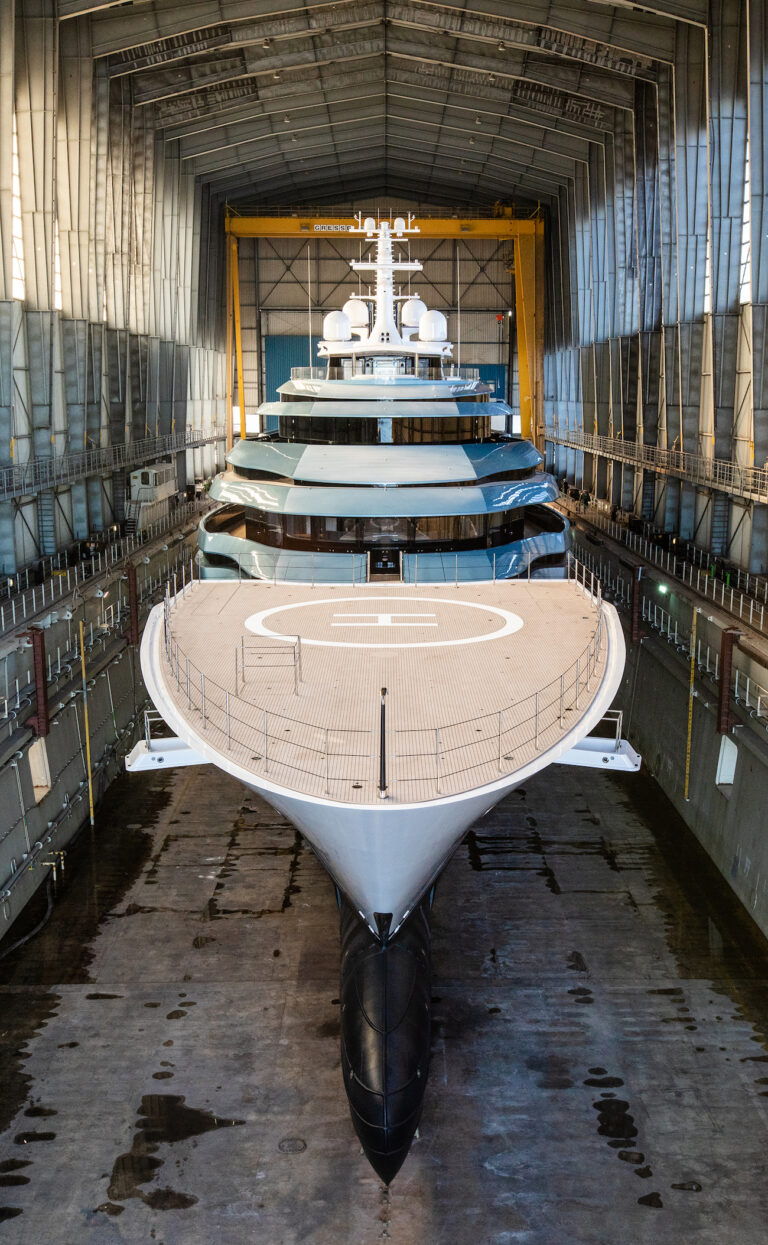 Superyacht Kaos Ex Jubilee During Refit -