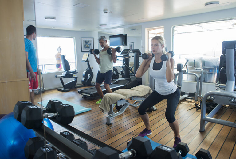 Working Out In The On Board Gym