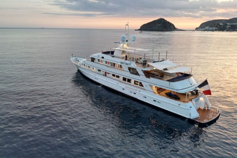Yacht GENESIA At Sunset