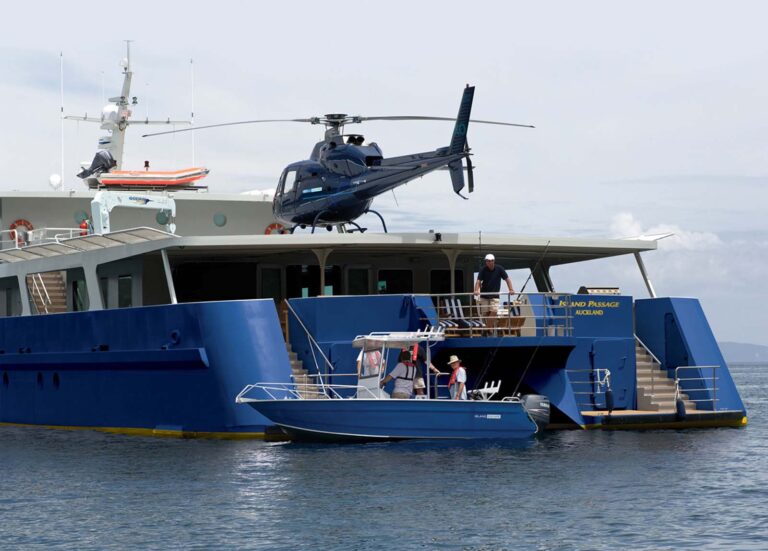 Yacht ISLAND PASSAGE - Aft With Helicopter