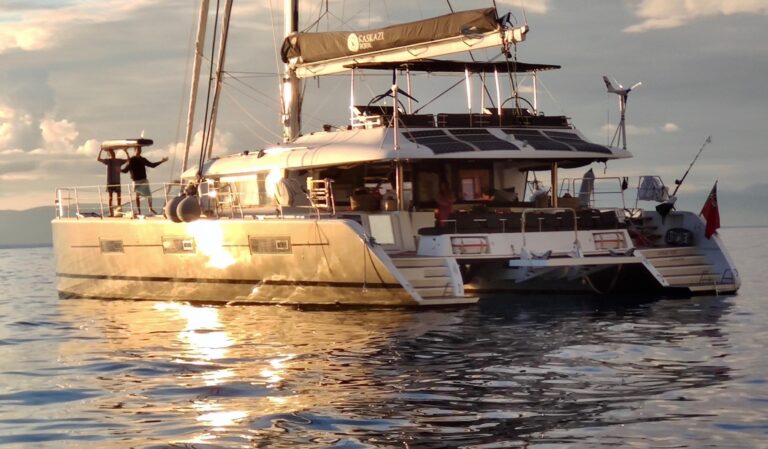 Yacht In The Sunset