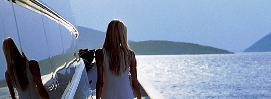 Lady on a luxury yacht