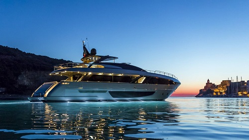Riva 100' Corsaro France in the Evening