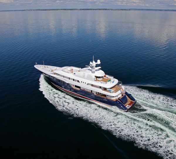 Superyacht Running Aerial View